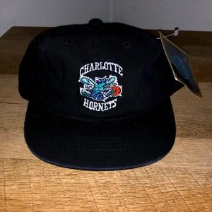 Vintage Charlotte Hornets Strapback Cap Black Blue 90s By The G-Cap Ages 2-4 Yrs